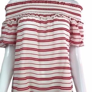 Club Monaco Off the shoulder stripe top